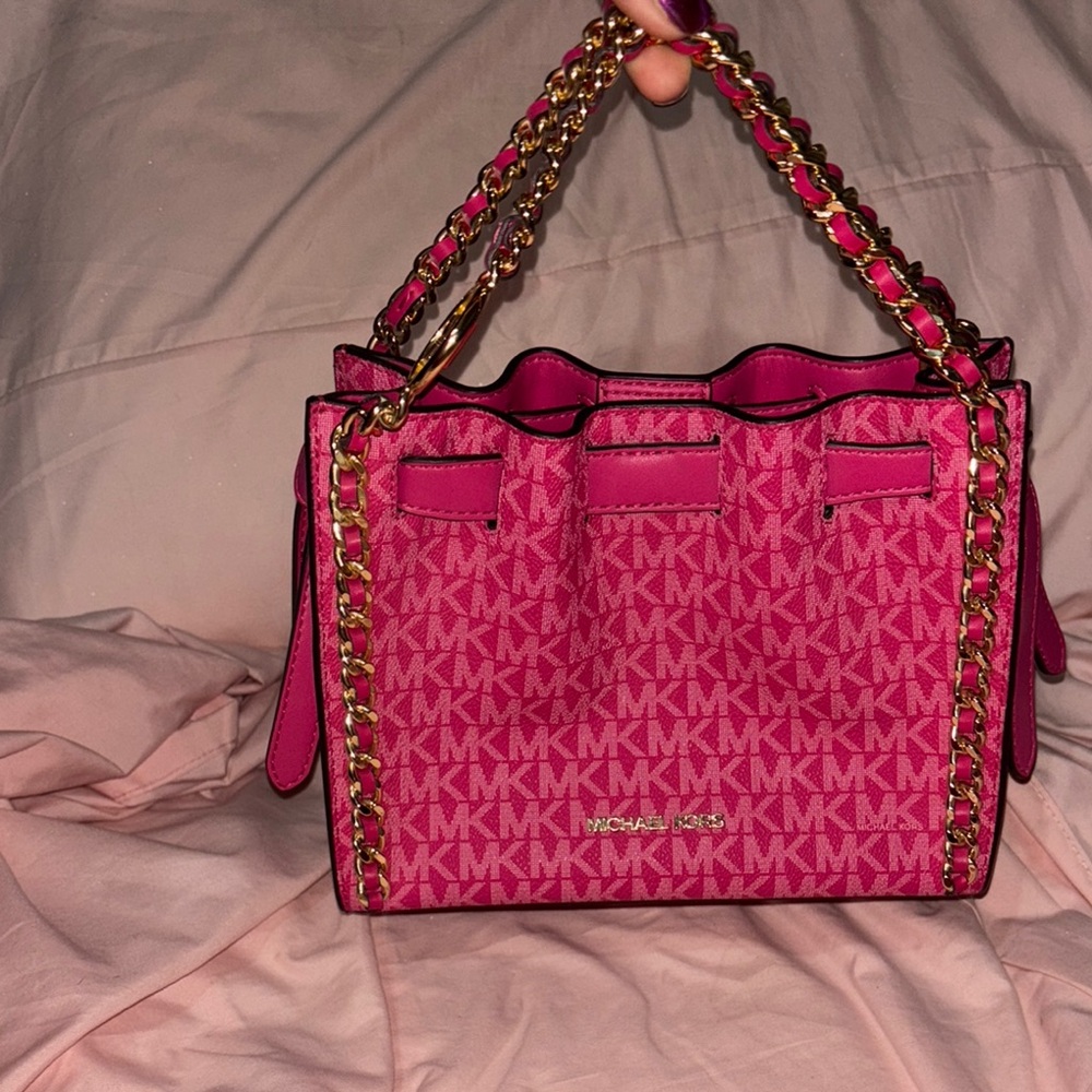 Michael Kors Pink Shoulder Bag with Chain Strap